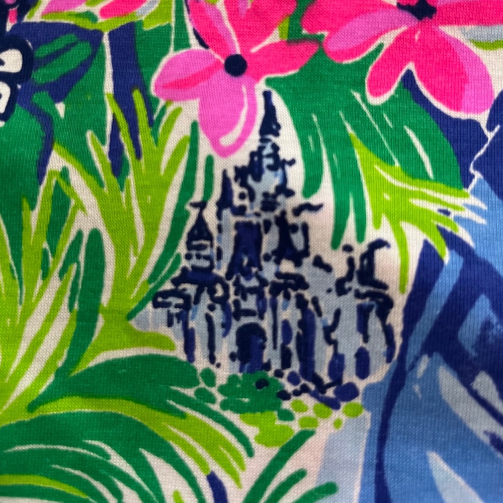 LILLY PULITZER + DISNEY PARKS colorful EUC 100% Cotton knit dress size L (12-14) - Picture 5 of 10